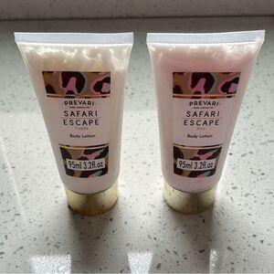 Lot of 2 Prevari Safari Escape Body Lotion Vanilla & Rose Scent 95 ml 3.2 fl oz.